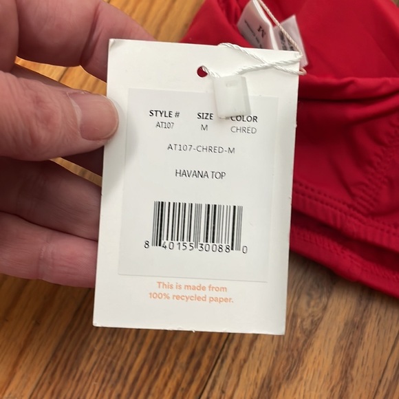 Andie Bikini Set Havana Top Cheeky Bottom Cherry Red Size M NWT - Picture 9 of 14